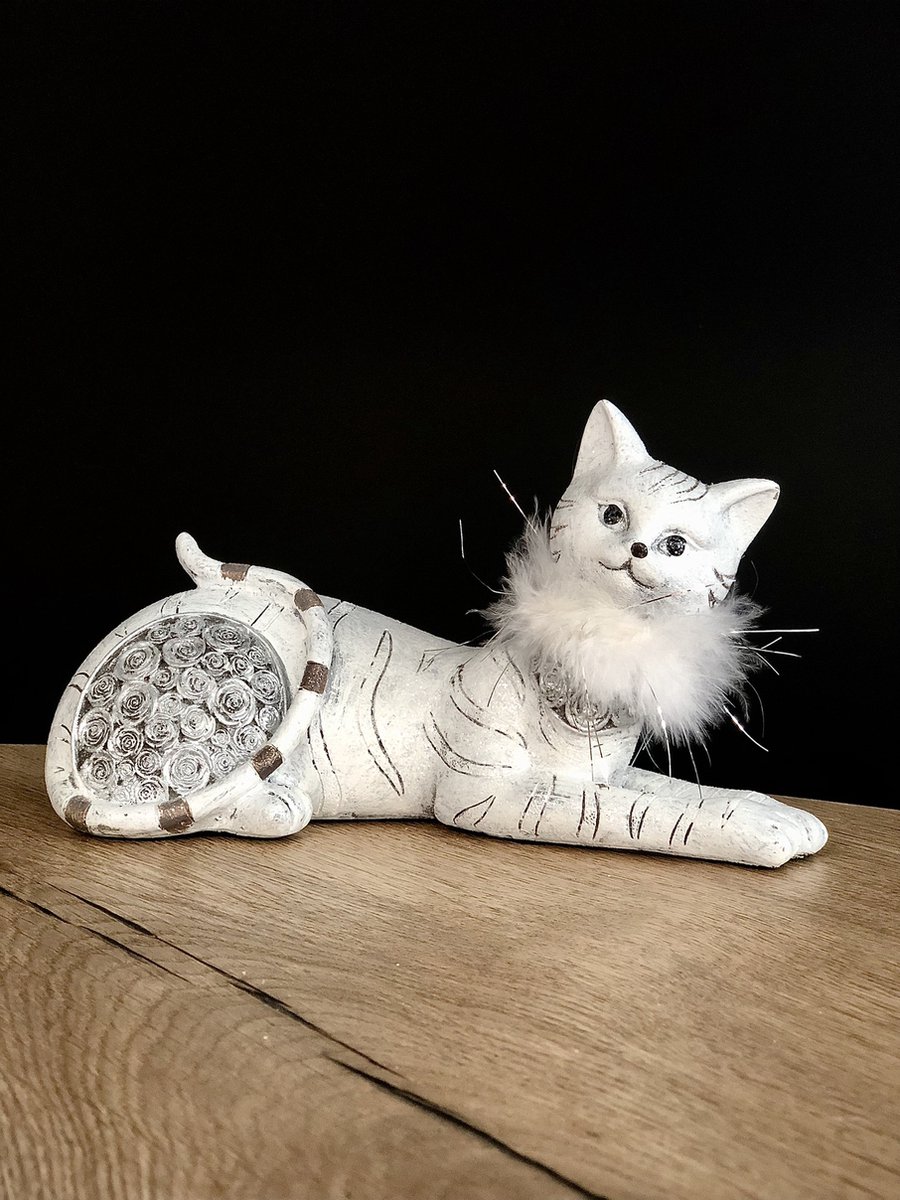 Sianah kat 10 cm hoog- dier- dierenfiguur- interieurdecoratie- voor binnen- geschenk- cadeau- Valentijn- Kerst- Nieuwjaar
