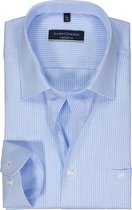 CASA MODA comfort fit overhemd - twill - blauw geruit - Strijkvriendelijk - Boordmaat: 54