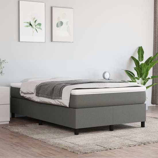 vidaXL-Boxspring-met-matras-stof-donkergrijs-120x190-cm