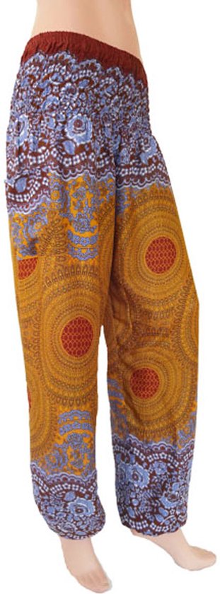 Sarouel - Pantalons de yoga - Pantalons d'été - Pour femmes et hommes - Grand; taille 44, 46 et 48 - Mandala cuivre.