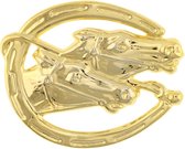 Behave® Broche paard paarden in hoefijzer goud kleur 4,5 cm