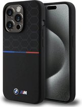 BMW M Silicone Pattern Back Case (MagSafe Compatible) - Geschikt voor Apple iPhone 15 Pro (6.1") - Zwart