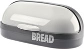 Brood opbergdoos, broodmand, modern, broodtrommel van plastic, broodcontainer voor broodvers, broodmand met deksel, broodopslag, 37 x 20 x 16 cm, grijs