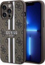 Guess GUHMP13LP4RPSW iPhone 13 Pro brown hardcase 4G Printed Stripes MagSafe
