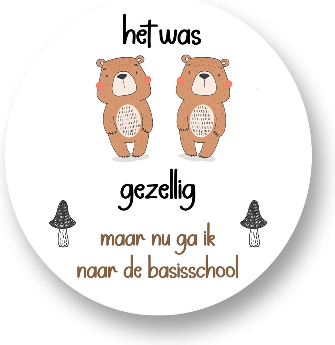 20x Traktatie stickers Beren Gezellig - Verjaardag stickers - Afscheid opvang - Sluitstickers - Kinderfeest Traktatie - Uitdelen - Uitdeeltraktatie - Wensetiket - Rond - 40mm - Glossy sticker
