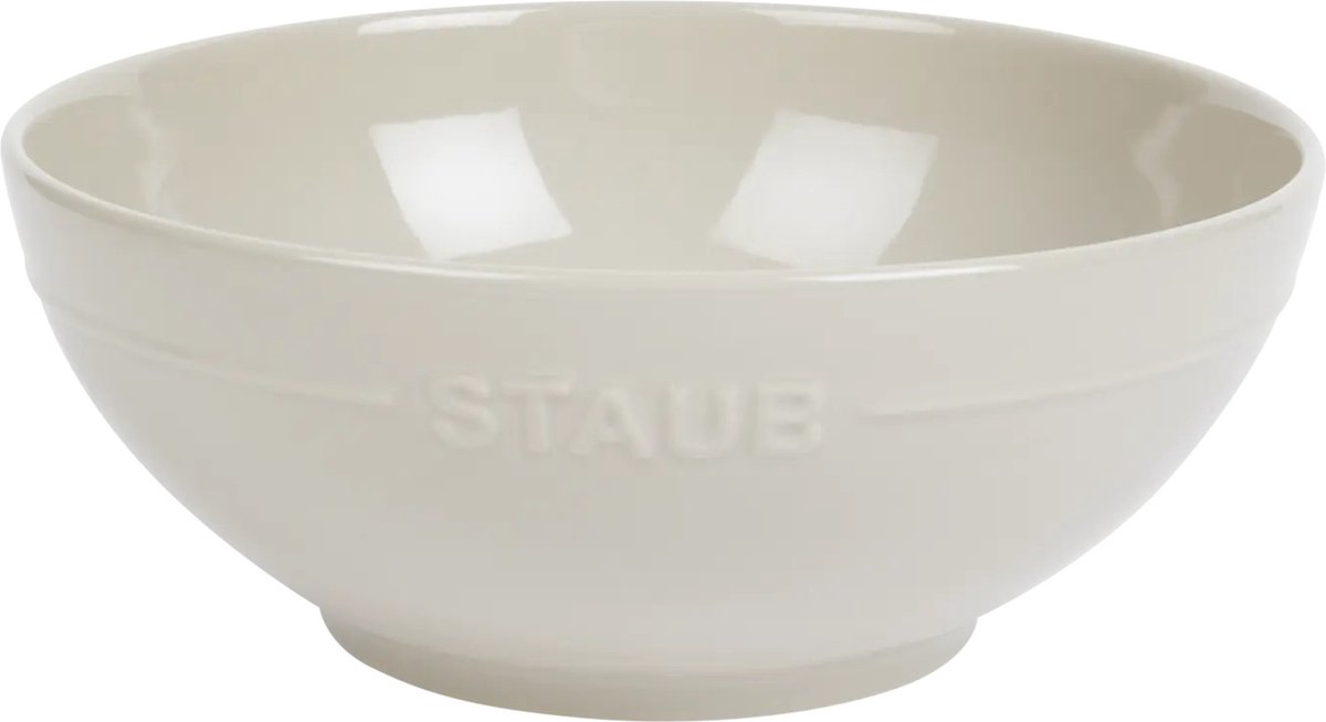 Home deco Factory - Ka3760 - Saladier 3 L D28 cm H11 cm Au Gres Du Temps Beige Art de La Table Service Saladier Coupelle Verre Gres Porceaine