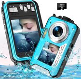 YISENCE Onderwatercamera - 4K UHD 48MP Digitale Camera met Autofocus, Dubbele Schermen en Waterdicht Ontwerp