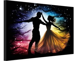 Man en vrouw wanddecoratie - Dans schilderij - Schilderijen canvas Activiteit - Klassieke schilderijen - Canvas - Woonkamer decoratie 60x40 cm