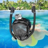 Smart-Shop Full Face Snorkel Masker - Droge Top Snorkel Duikbril - Anti-mist 180 ° Panoramisch Zicht Silicone - Blauw