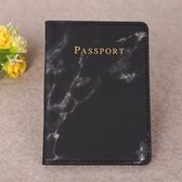 Living by ROKA® paspoorthouder | Paspoorthoes | Paspoortportemonnee | Luxe beschermhoes voor paspoort | PU-leer | Zwart | Zwart marble