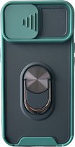Schokbestendig Hoesje Camshield Flash Met Draaibare Ring - Groen - Telefoonhoesje Geschikt voor: iPhone 13 Pro Max - Geschikt voor Magneet Houders
