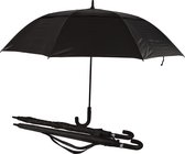 Discountershop Set van 3 Automatische Paraplu's - Opvouwbaar & Windproof - Zwart met Beschermhoes - 100cm Lengte - 130cm Diameter - Inclusief Paraplutas met Handgreep