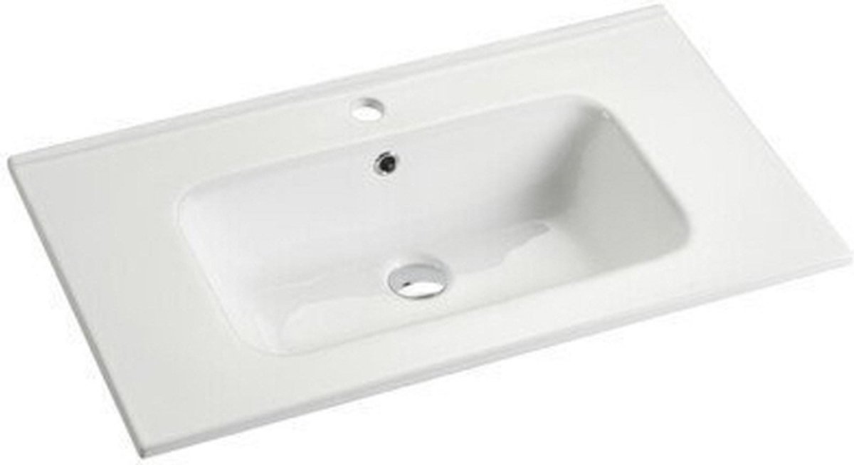 Go by Van Marcke meubelwastafel 60x46x1.7cm 1 kraangat Porselein wit glans