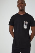 Heren / Mannen korte mouw T-shirt Zwart| Maat L