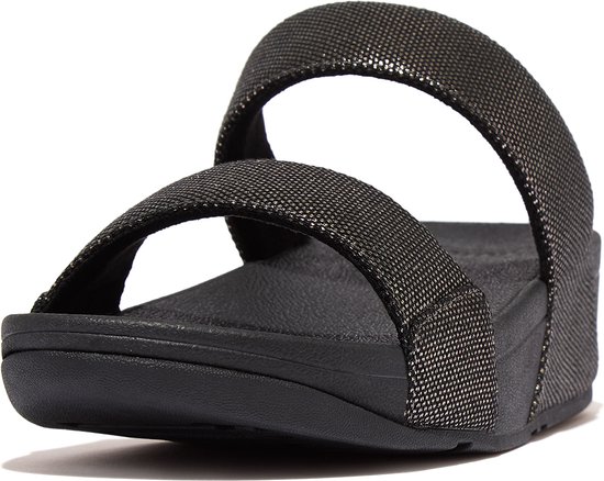 FitFlop Lulu Glitz-Canvas Slides ZWART - Maat 41