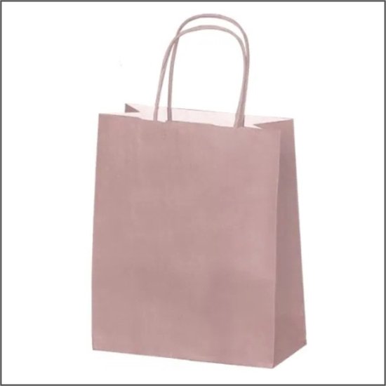 Papieren draagtassen - Poudre - Oud roze-Groot - 35x14x40 cm - 50 stuks.