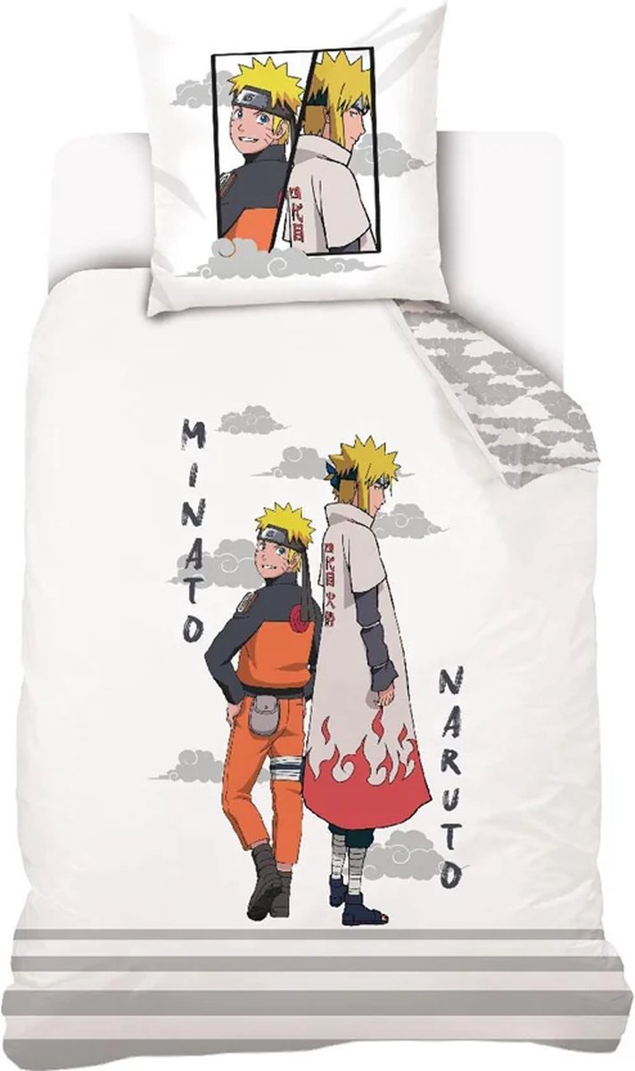 Naruto Dekbedovertrek wit 140 x 200 cm Katoen 70 x 90 cm