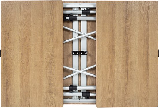 Travellife Sorrento Uitschuifbare Campingtafel Bruin 80/110/140x70 cm - Compact en gebruiksvriendelijk - In hoogte verstelbaar - Stabiel en lichtgewicht van Merkloos — afbeelding 3