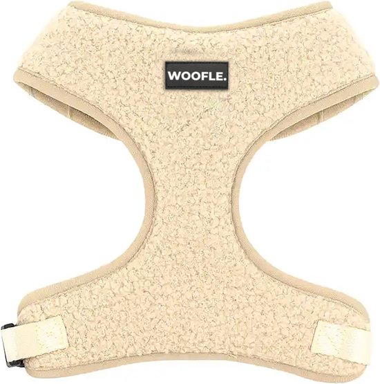 WOOFLE. - Hondentuigje - Teddy - Beige - Antitrek - D-ring - Maat XL