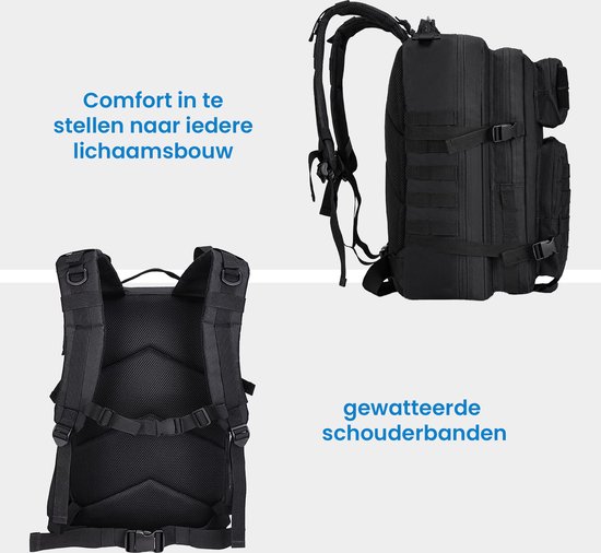 Hannibal Tactical Cooper Tactische militaire rugzak, legerrugzak, 3 dagen, bug out go, trekking, wandelrugzak