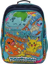 Pokémon - Sac à dos - 3 compartiments - Qualité Premium - 42cm - Pikachu - Carapuce - Salamèche - Bulbasaur