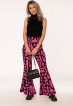 Floritzi - Broek - Flared - Roze - Zwart - Eyecatcher pantalon - Panter - Maat L