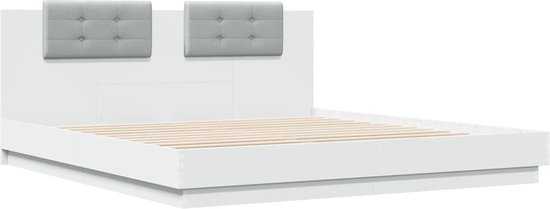 vidaXL-Bedframe-met-hoofdbord-bewerkt-hout-wit-160x200-cm