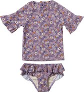 Ensemble t-shirt de bain Your Wishes UV50 Suzanne fleurs craie violet | Histoires salées 74-80