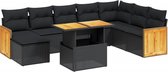 vidaXL-9-delige-Loungeset-met-kussens-poly-rattan-zwart