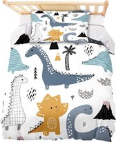 Housse De Couette Dinosaure Housse De Couette 3D Méduses + Taies - Microfibre Douce - Ensemble 3 Pièces Super King 260x220 Cm Parure Lit Microfibre Douce