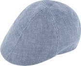 FlatCap Platte pet, Fiebig 6-Panel linnen Blauw gemeleerd mt 56