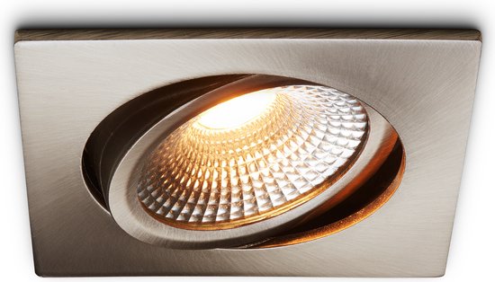 Ledisons LED-inbouwspot Trento set 6 stuks RVS dimbaar - Ø85 mm - 5 jaar garantie - Dim-to-warm - 450 lumen - 5 Watt - IP54