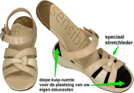 Xsensible -Dames - beige - sandalen - maat 36