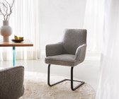 Modèle cantilever Heira- Flex avec accoudoir modèle cantilever plat bouclé noir âme à ressorts ensachés gris argent