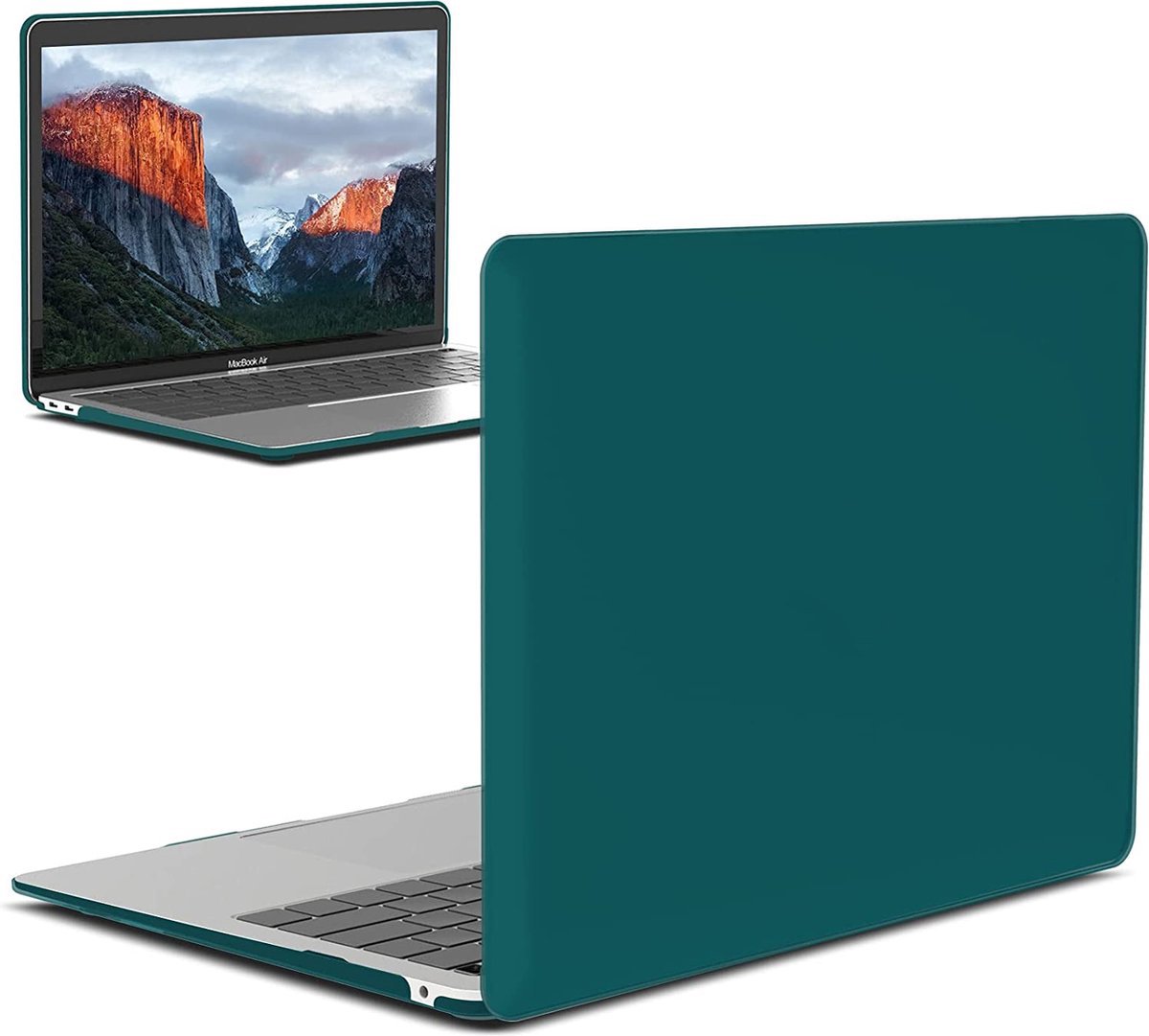 Laptophoes - Geschikt voor MacBook Air 13 inch Hoes - Case Voor Air 13.3 inch (2018) A1932 - Diep Groen
