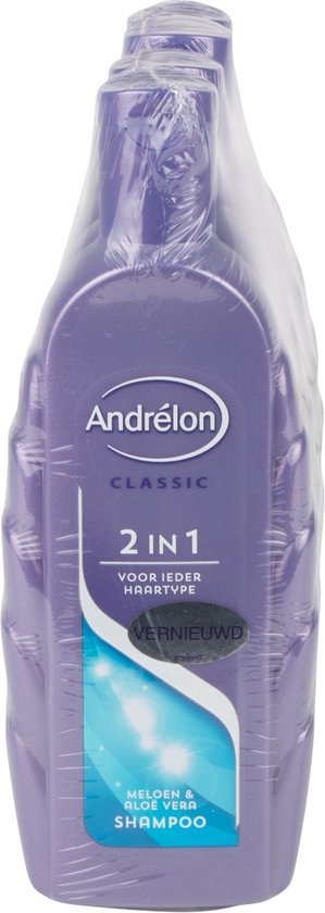 Andrélon Shampoo 2 in 1 meloen aloë vera 4 flesjes x 30 cl