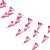 LUQ – Luxe Metallic Roze Slingers – Vlaggenlijn 10 Meter - Verjaardag Slinger Versiering Feestversiering Vlaggen Decoratie