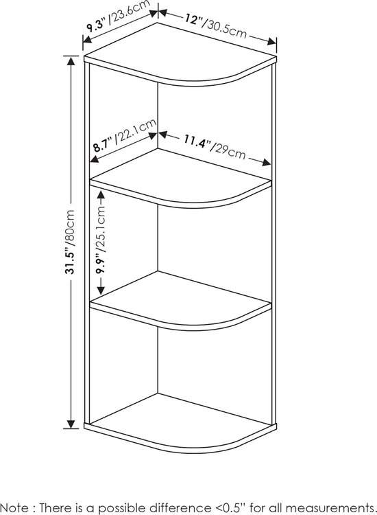Franse eiken boekenkast met 3 niveaus en open planken