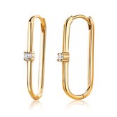 Miore Pure Oorbellen Dames - Zilver - Met Zirkonen - Hypoallergene Oorringen - 24.5 mm