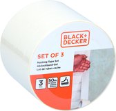 Black & Decker Ruban de masquage/ ruban de peintre - 3x tailles différentes - blanc - 19/25/50mm x 5m - intérieur/extérieur