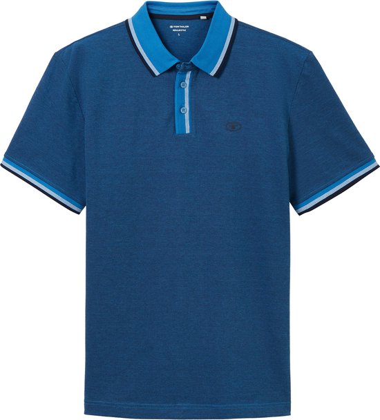 TOM TAILOR polo with detailed collar Heren Poloshirt - Maat L