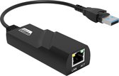 Ethernet Adapter - USB A naar Ethernet - RJ45 - USB 3.0 - 10/100/1000Mbps - Zwart