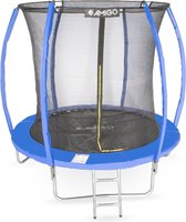 AMIGO Trampoline Basic - Met Veiligheidsnet, Ladder en Veilige Rand - Rond 244 cm - Blauw