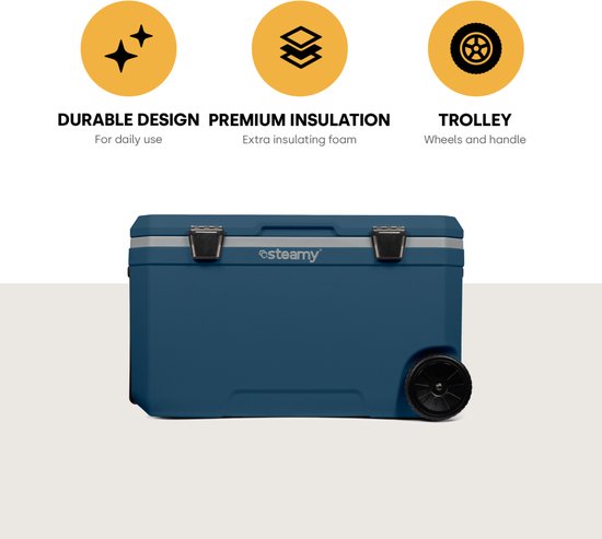 Steamy Cool 70 Roller koelbox op wielen - 70L