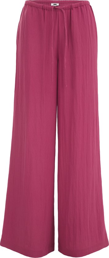 WE Fashion Dames wide leg broek met linnenlook