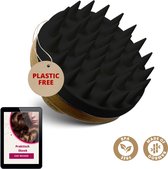BeautyFit® - Scalp Massager Bamboe - Inclusief E-book - Duurzaam - Anti roos - Shampoo Brush - Scalp Brush - Hoofdhuid Massage Borstels - Haargroei Versneller - Haargroei Producten - Haarborstel - Zwart - Moederdag Cadeautje
