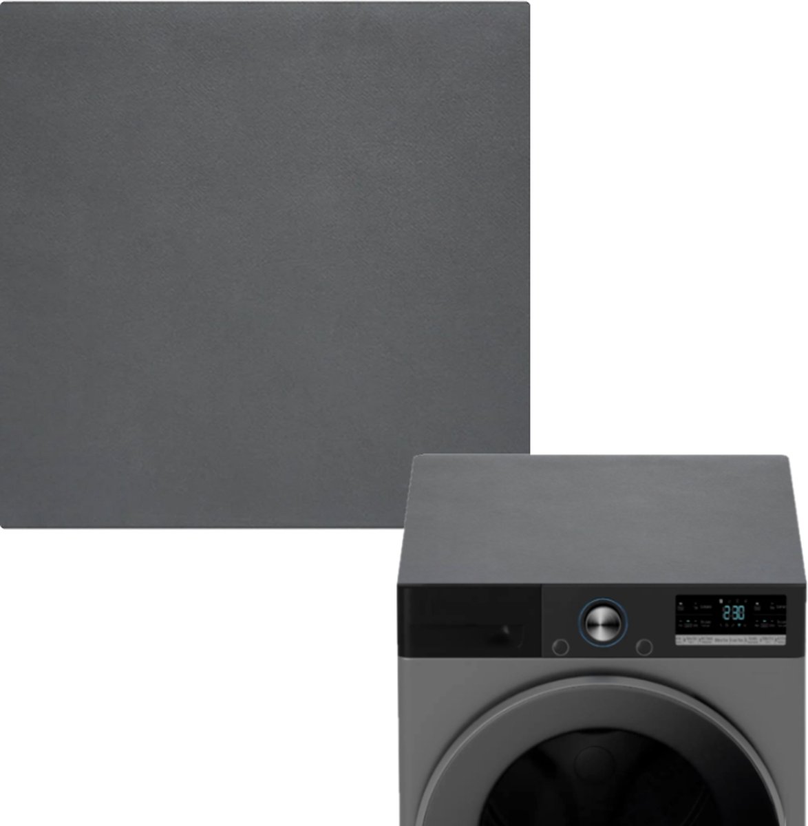 GLODI GOODS® Wasmachine beschermer 60 x 60CM – hoes bovenkant absorberend – ombouw organizer antislip overtrek mat – Antraciet