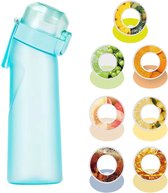 Geurwater Drinkfles - Water Bottle Up - Geur Air Waterfles - Inclusief 7 Pods - Mat Blauw - 650 ml - Tritan - BPA-vrij - Starterskit - Ananas - Citroen - Cola - Energiedrank - Groene Druiven - Perzik - Sinaasappel