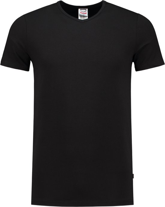 Tricorp 101012 T-Shirt Elastaan Fitted V Hals - Zwart - M