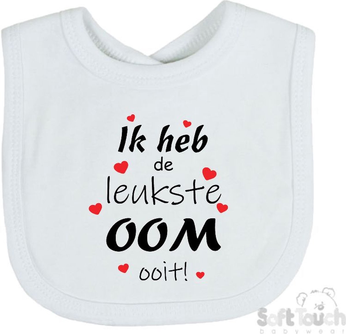 Goedkoopste Soft Touch Slabber Slabbetje Slab Ik heb de leukste OOM ooit! Unisex Katoen Wit/zwart/rood Maat 33x22 Cm